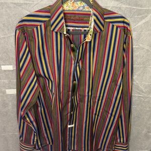 Robert Graham Vibrant Striped Button Down Shirt